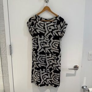 Osei Duro Black, White, and Gray/Purple Sheer Silk Dress Size XS